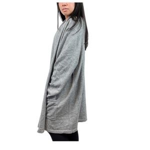 Loft Gray Open Front Cardigan Sweater Long Length Lounge Casual Easy Size Small